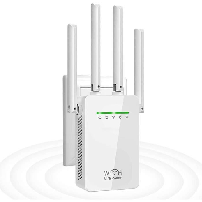 Répéteur WiFi 2,4 GHz Amplificateur WiFi Puissant 300Mbps WiFi Extender  Booster WiFi sans Fil Supporte Répéteur/Routeurs/AP/Mode Pont avec WPS,  Facile à Installerateur