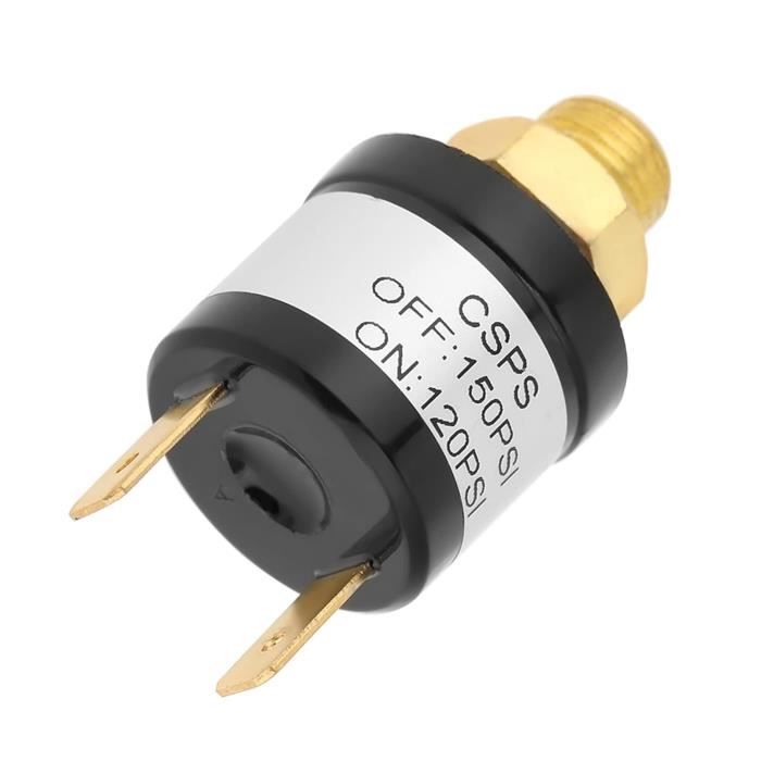 Pressostat Pour Compresseur D'air 120-150 Psi - Lot De 2 - 1/4" NPT - DC 12-48V / AC 110-220V