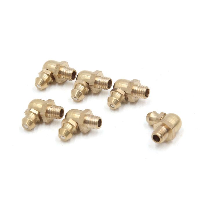 Lot De 4 Graisseurs Droits M6 X 1mm En Laiton - Raccords De Graissage Pour Voiture, Moto, Matériel