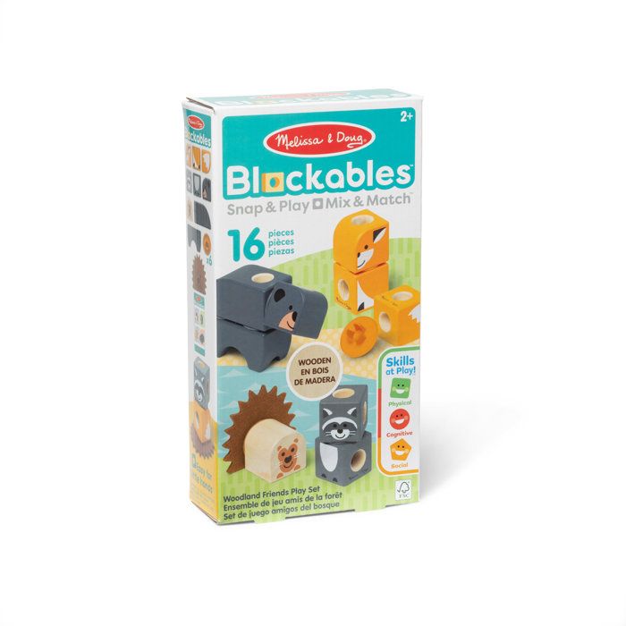 Blockables Les Animaux de la Forêt Melissa & Doug - 16 Pièces en Bois FSC - SPIN MASTER - A partir de 2 ans
