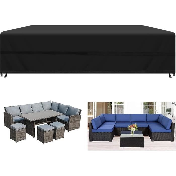 Housse De Protection Pour Salon De Jardin - 170x170x71 Cm - Imperméable, Anti-UV, Anti-gel - Pour Table, Bancs, Meubles De Terrasse