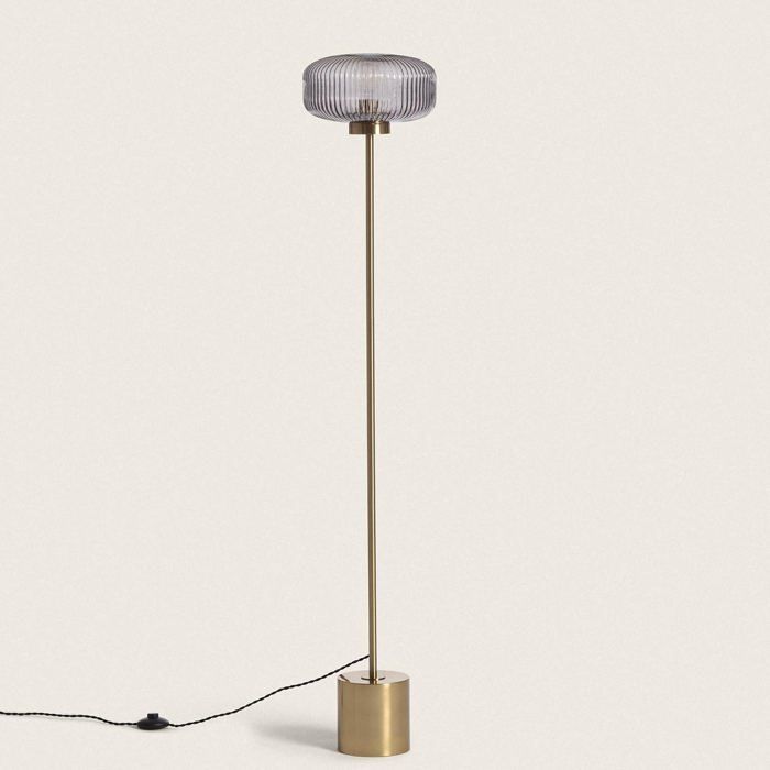 Lampadaire Métal et Verre Windsor Doré