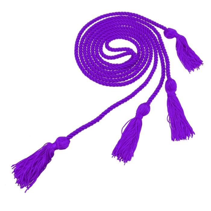Lot 4 Cordons Tressés Remise Diplôme Gris Avec Pompon - Cordon Honneur Graduation