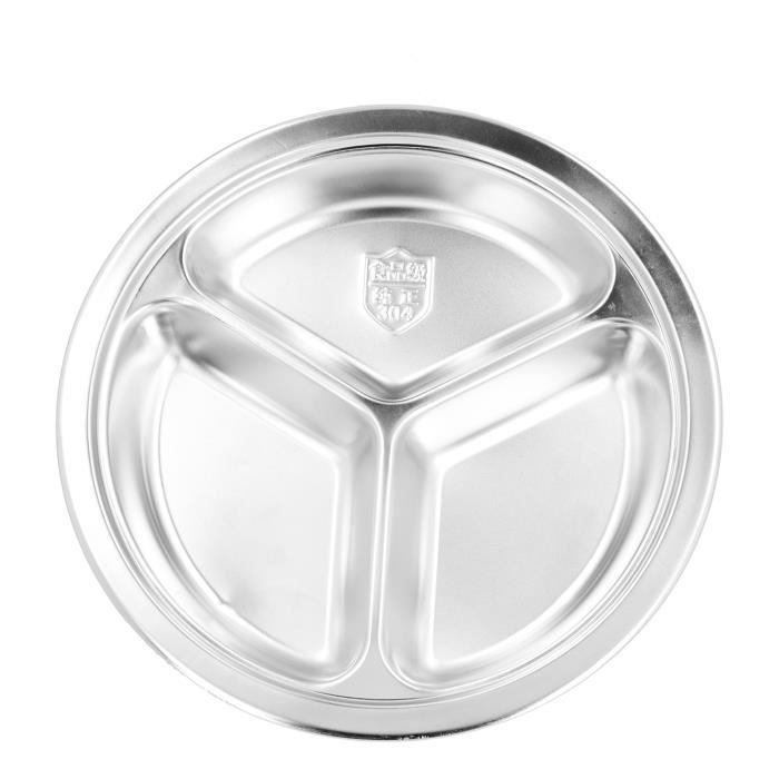 Assiette Divisée En Acier Inoxydable 304, Plateau À