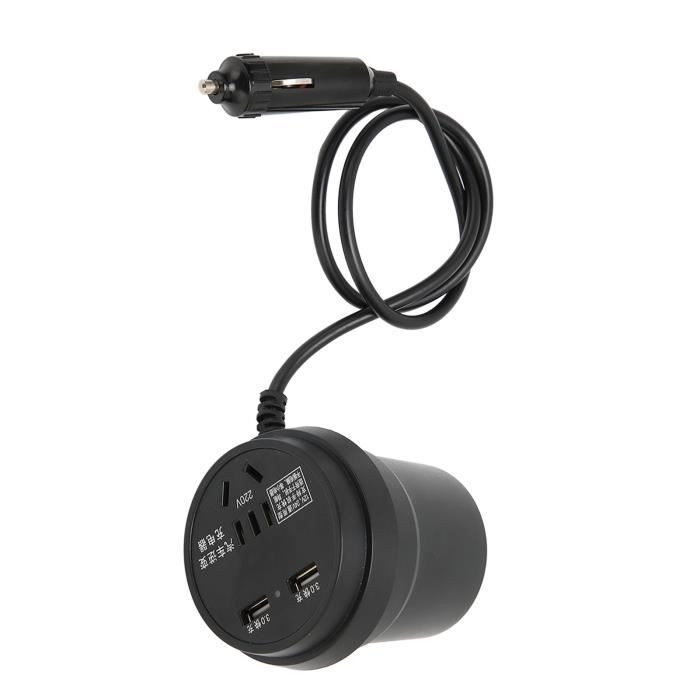 Asudaro Adaptateur Prise Voiture 220V Vers Allume-Cigare 12V - Convertisseur Secteur UE Vers DC, Puissance Stable, Protections Intégrées