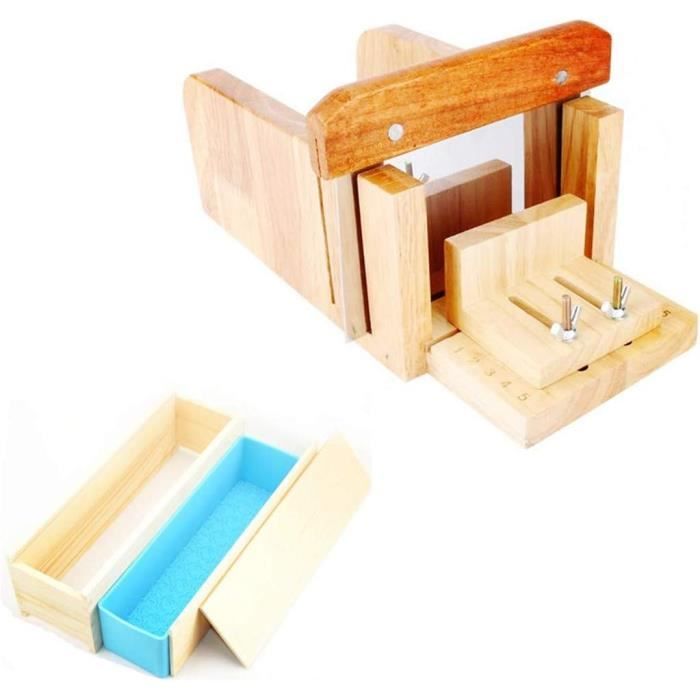 Kit Coupe Savon En Bois Réglable JasCherry - Boîte Et Moule En Bois Pour Savons Faits Main Multi-Fonction