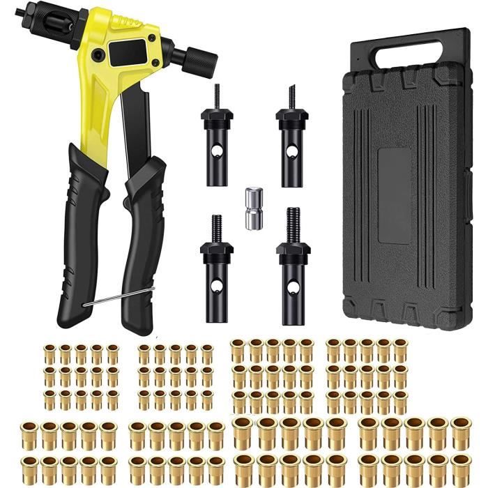 Kit De Pince Ecrou Rivet Professionnel, Rivet À Ecrou, Pistolet À Ecrou, Avec 6 Pcs Mandrins M3 Kit De Pince Ecrou Rivet Professionnel, Rivet À Ecrou, Pistolet À Ecrou, Avec 6 Pcs Mandrins M3