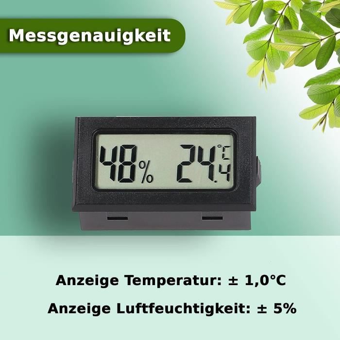 Sonomo Lot De 3 Thermomètres-hygromètres, Thermomètres Intérieurs, Thermomètres Numériques Pour L'intérieur, Salon, Chambre De Bébé, Bureau (Noir