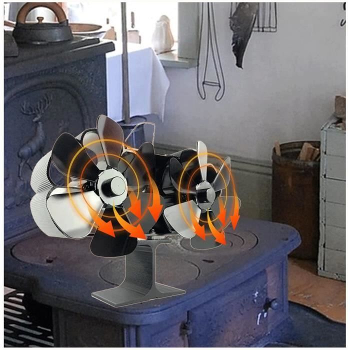 Ventilateur poele à bois 12 pales ventilateur de cheminée à