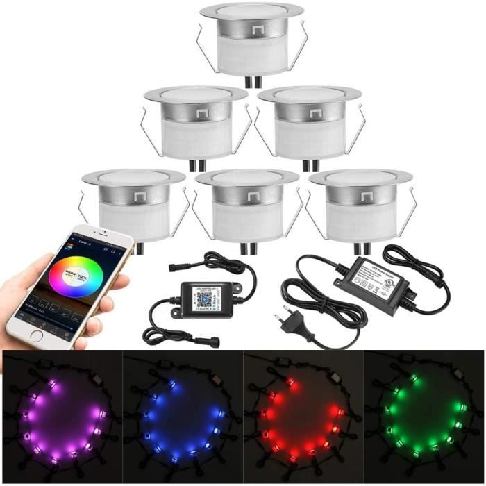 Spot Rgd Light Lot De 6 Bluetooth Rgb Spots Led Encastrable Extérieur, Ø45Mm Dimmable ...