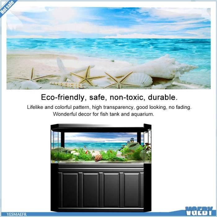 Comparer les prix de VGEBY Autocollant décoratif aquarium Affiche de fond Peintures décoratives PVC Autocollant Paysage pour animalerie decor 91*50 cm