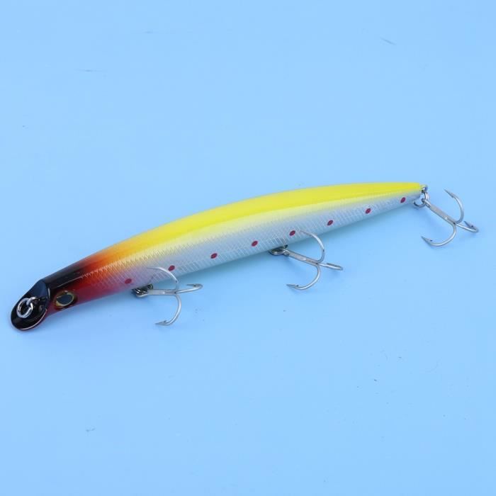 Zite Leurre de pêche Jerkbait 12-15 cm – Leurre de pêche au brochet – 3 couleurs fluo accrocheuses activées contre les UV