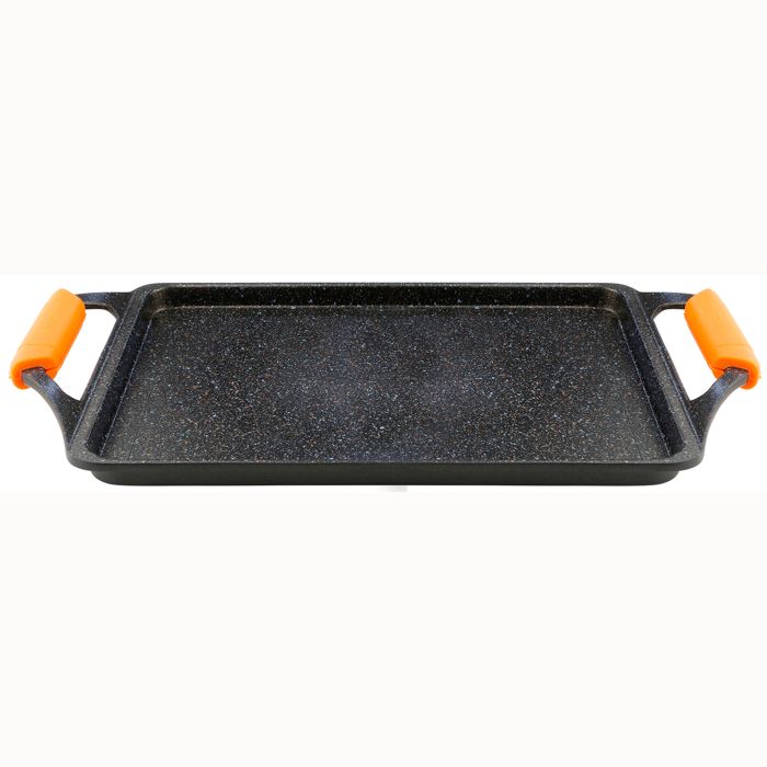 WECOOK! Ecochef Titanium grillpan, inductie, glad, 34 x 24 cm, antiaanbaklaag, milieuvriendelijk, zonder PFOA, gegoten aluminium, dikte 5 mm, handgreep van hout, inklapbaar, glaskeramiek, gas WECOOK! Ecochef Titanium grillpan, inductie, glad, 34 x 24 cm, antiaanbaklaag, milieuvriendelijk, zonder PFOA, gegoten aluminium, dikte 5 mm, handgreep van hout, inklapbaar, glaskeramiek, gas