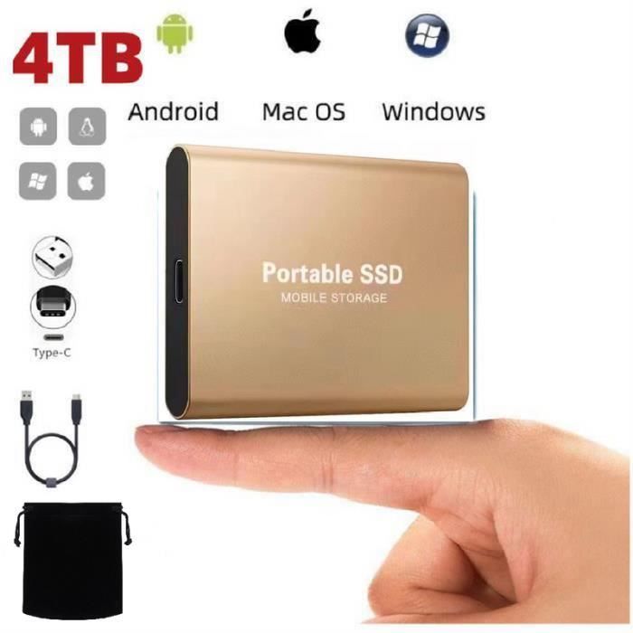 Disque SSD Externe Portable 4To - WOSHITE - Mini Taille - USB Type-C -  Cdiscount Informatique