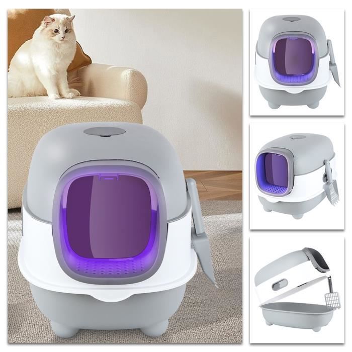 Meilleurs prix pour XUANYU Bac à Litière,Litière Chat avec Grande Capacité,Isolation Contre Les Odeurs,Gris