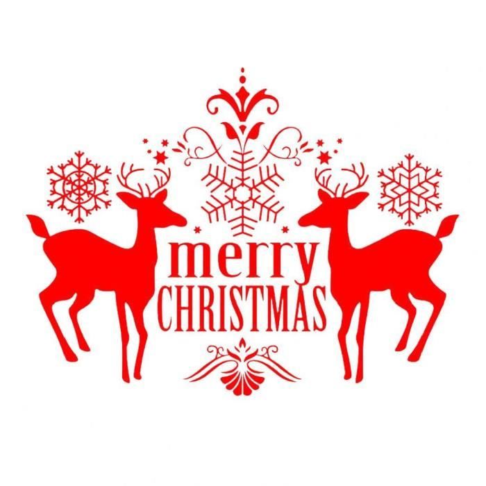 Fenêtre de cerf de Noël accrochure Stickers muraux de Noël