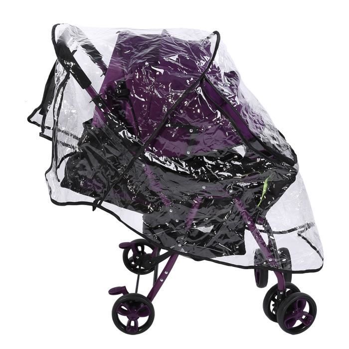 Housse De Pluie Universelle Pour Poussette Double - PVC Transparent - 103 Cm De Long - 2
