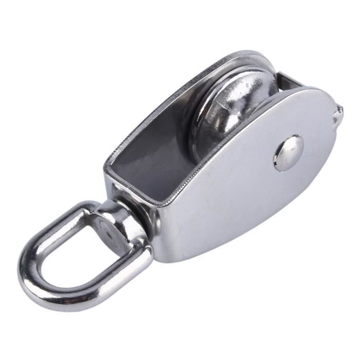 Poulie De Levage Simple M75 Charge 600 Kg - Bloc Roue Acier Inoxydable Rotation 360°