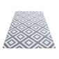 Tapis Shaggy Contemporain Vérifié Géométrie Gris Marron Blanc Salon 80x300 Cm
