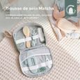 Babymoov Trousse de Soin Bébé - Dès la naissance - En Tissu Recyclé Certifié GRS -10 Accessoires, Matcha-1