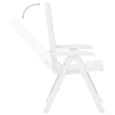 Chaises inclinables de jardin 2 pcs lit- Pwshymi - Simplicitate - Blanc - Plastique - 60 x 61 x 109 cm-1