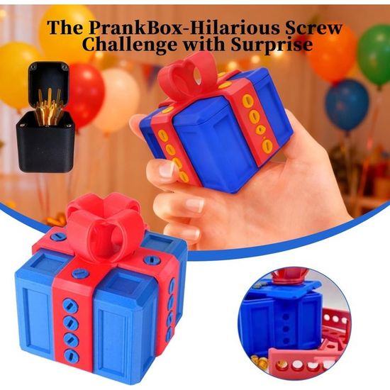 Boîte Farce 3D - Cadeau Blague Adulte - Jouet à Vis Amusant - Coffret Surprise 8x8 Cm