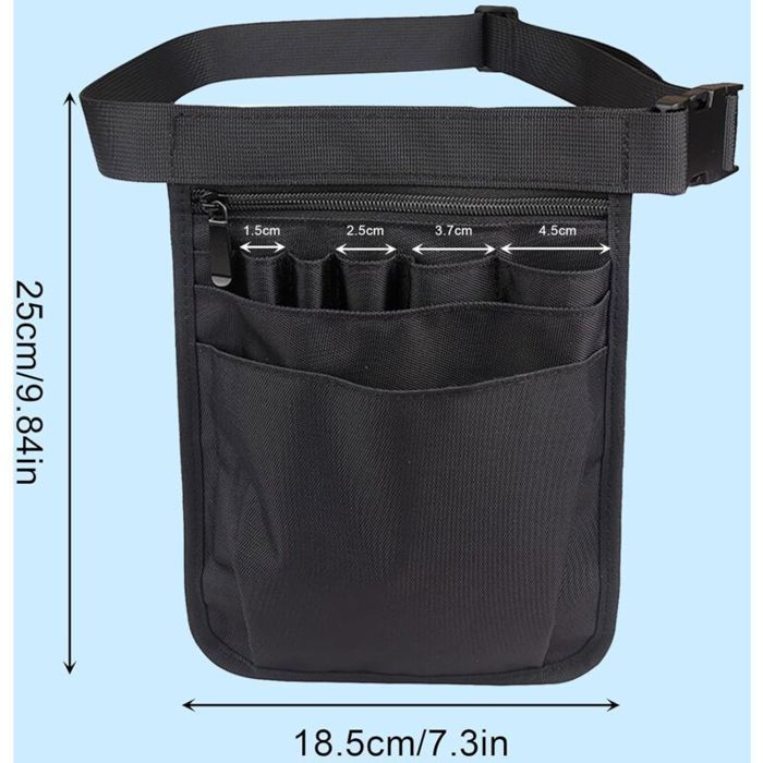 NoirSac dinfirmire Ceinture de Sac Outils Multifonctionnel Pochette Outils Porte Outil Sac de Rangement daccessoires PZCC