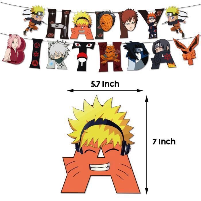 Nappe Naruto Anniversaire 120x180cm - Décoration Thème Manga Colorée Et Résistante