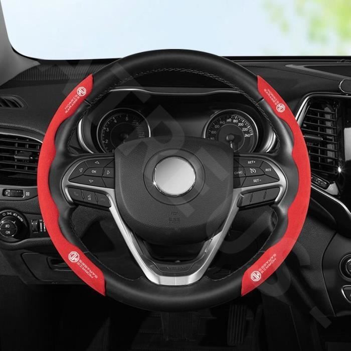 2 Pièces Cache Volant Voiture pour MG Navigators/ZS/GS, Mode Fibre Carbone  Segmentée Durable Glissement Couvre Volant de Voiture Auto Accessoires, Red