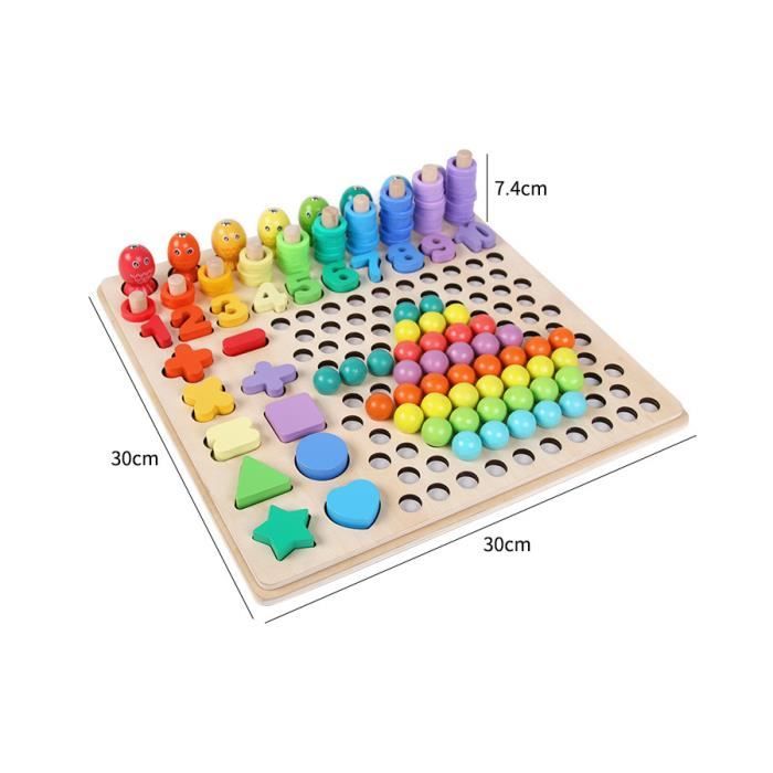 Arc-en-ciel 12 couleurs-Boule de billes'arbre coloré Montessori pour  enfants, jouet éducatif en bois, jeu'app - Cdiscount Jeux - Jouets