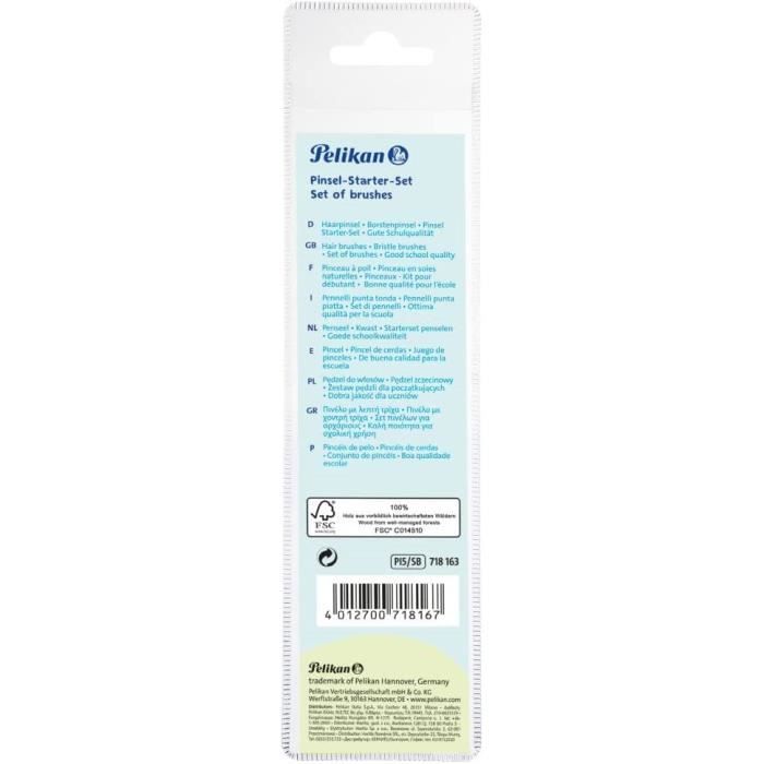 Buy Pelikan - pinceau à soies 613 f, taille 18, manche en bois nonlaqué