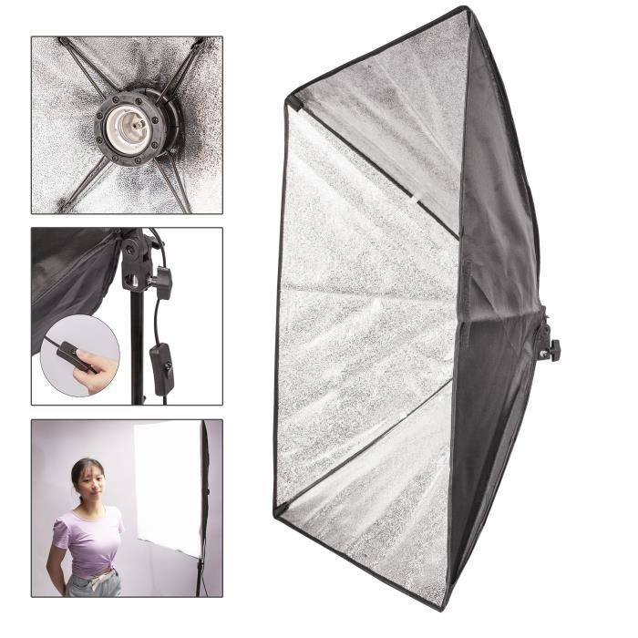 Kit D'Éclairage Studio Photo 4 En 1 – 3 Softbox, Trépieds, Bras Girafe, Sac De Transport