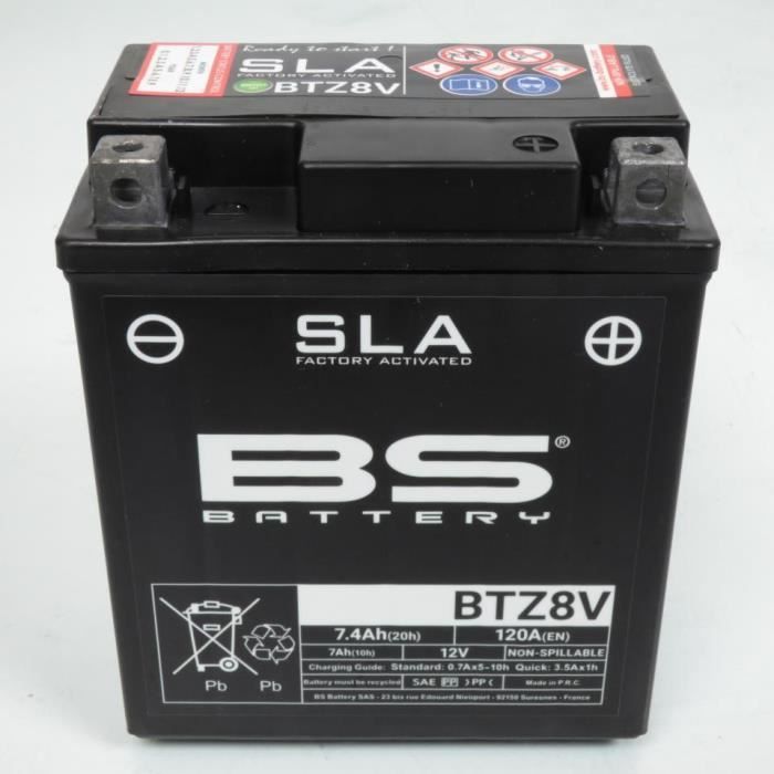 Batterie SLA BS Battery pour Scooter Honda 125 Nss Forza Avec Abs 2015 à  2020 YTZ8-V 12V MFPN YTZ8-V 12V