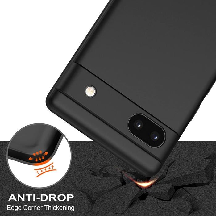 Étui silicone noir mat Google Pixel 8A – Coque anti-choc sensation peau