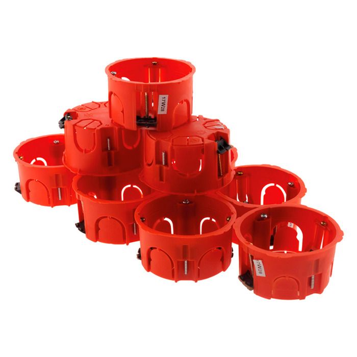 Lot 10 boîtes placo Ø65x40mm appareillage vis et griffes - Rouge ...