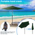 Parasol inclinable 2.70 x 2.45m Protection UV 30+ Vert - LOSPITCH - Pied central - Manuel - Pliant-2