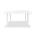 Table de jardin - CHAUD JID - Blanc - 126 x 76 x 72 cm - Résistant aux intempéries et facile à nettoyer-2