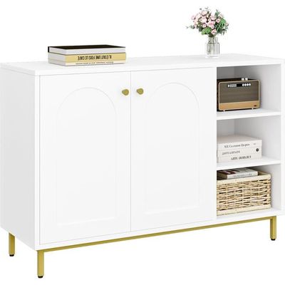 Armoire De Salle De Bain Hzuaneri 120x60x30cm - Blanc, 4 Portes, Étagères Réglables | Meuble Rangement Cuisine Ou Bureau