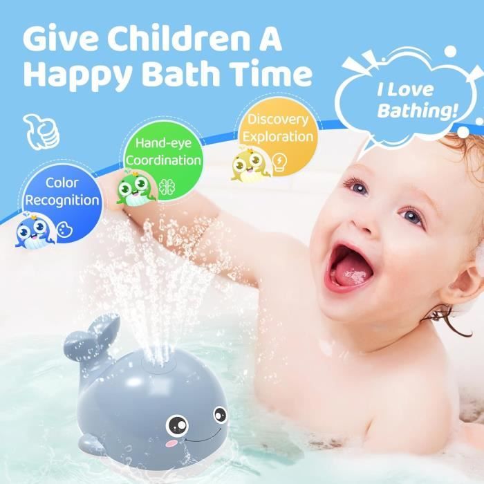 Jouets de bain pour bébé, jouets de bain lumineux rechargeables