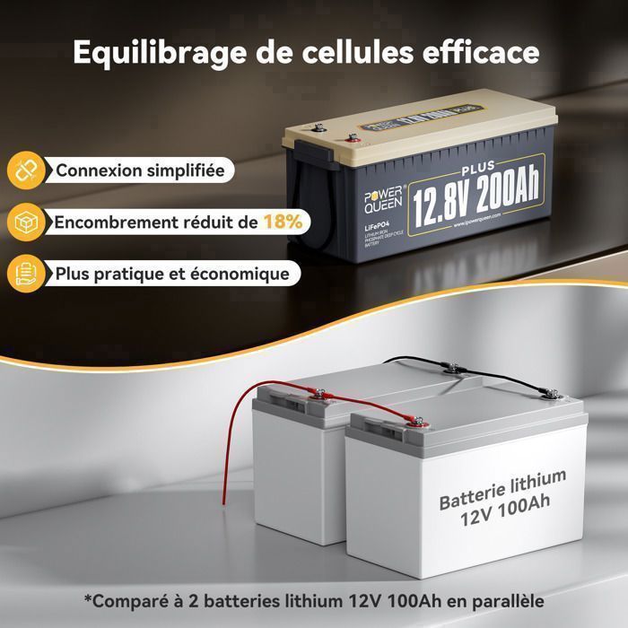 Power Queen 12V 100Ah LiFePO4 Batterie – 100A BMS, Low-Temp-Schutz, 4000 Zyklen, Für Wohnmobil, Solar, Boot & Trolling Motor