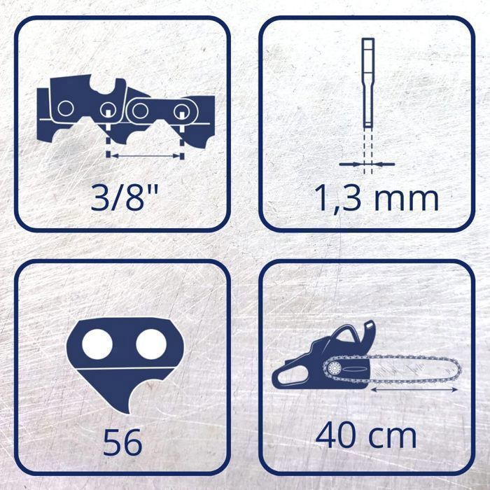 3 Chaînes Tronçonneuse Tallox 3/8" 1,1 Mm - 44 Maillons, Guide 30 Cm - Compatible Stihl MS170, MS190