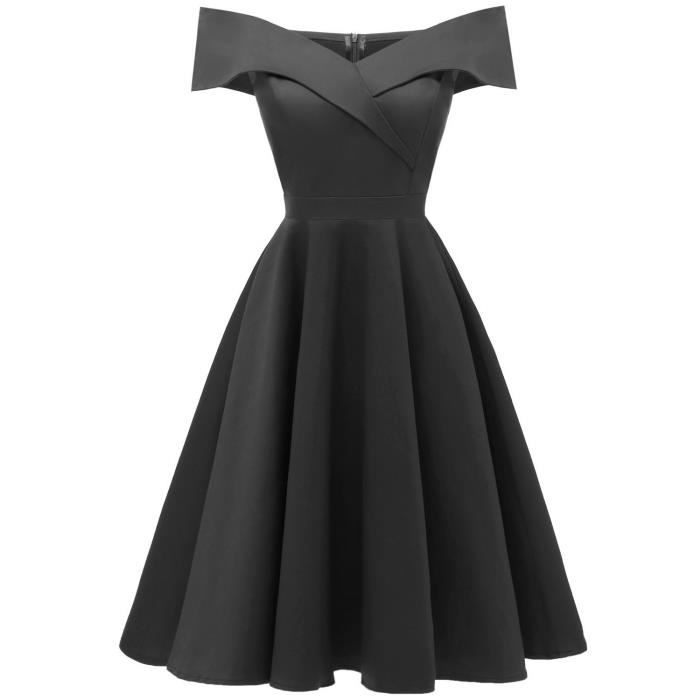 Robe cocktail store col bateau