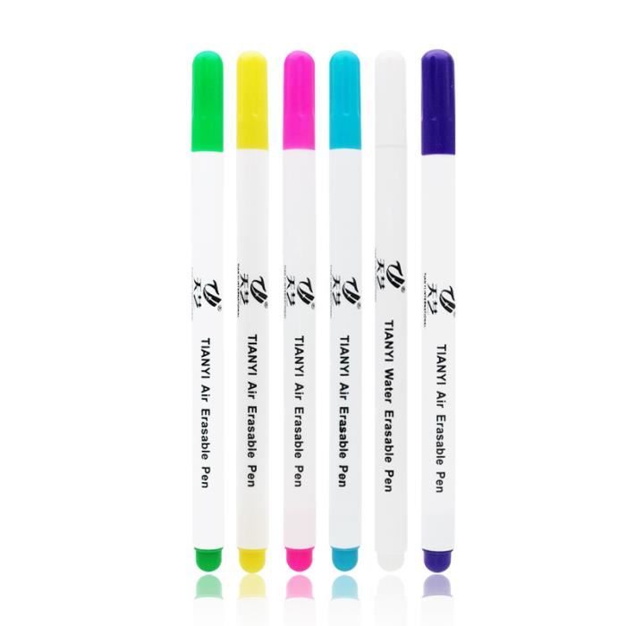 Yosoo Health Gear Stylo Effaçable à L'Eau, stylos de marqueur de tissu  d'encre disparaissant, stylos solubles dans l'eau pour la broderie de  couture au point de croix, 7 couleurs 12 PCS 