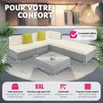 TECTAKE Canapé de jardin PARIS modulable 5 places-3