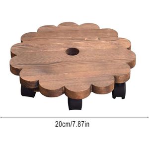 Support Roulant Pour Plantes Avec Roulettes - 40cm, Plateau Rond, Polypropylène Robuste