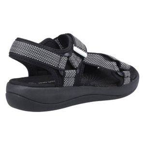 Sandales Confortables Hush Puppy Pour Femme - Taille 11, Couleur Noire, Semelle Compensée En Cuir