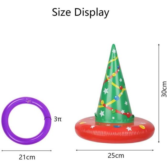 2 pcs Chapeau Gonflable pour Fête Noël Ring Toss Game Jeu de Soirée en Forme Sapin Père Noël avec 12 Anneaux de Lancer Jouet Interac - Maison 2 pcs Chapeau Gonflable pour Fête Noël Ring Toss Game Jeu de Soirée en Forme Sapin Père Noël avec 12 Anneaux de Lancer Jouet Interac - Maison