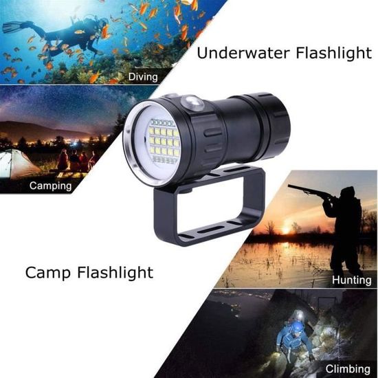 Lampe Frontale De Plongée 1500LM Lumière Jaune LED Lampe Frontale De Plongée IPX8 étanche Sous-marine 80m De Profondeur Phare | Leroy Merlin