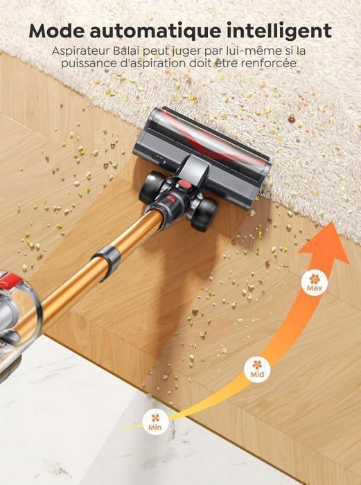 Aspirateur Sans Fil, 580 W, 48 KPa, 65 Minutes Pour La Maison