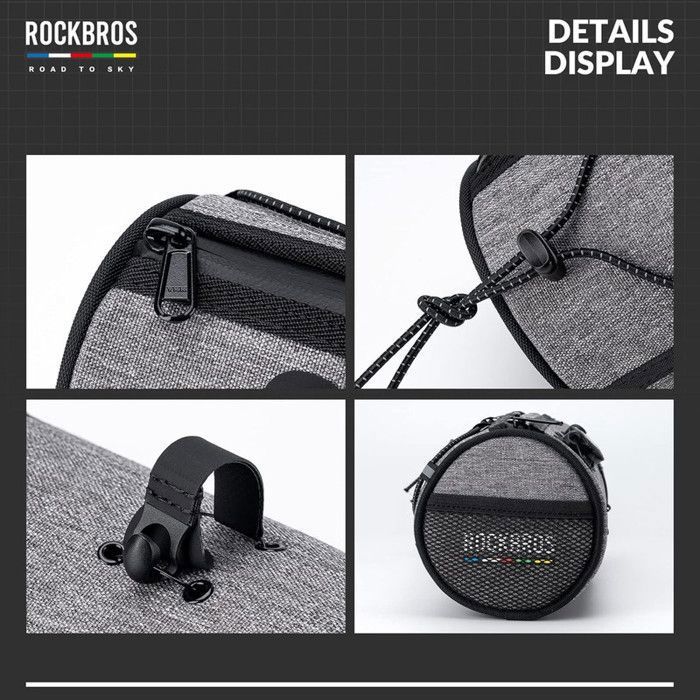 ROCKBROS Sacoche Guidon Vélo 1,5L - Sac Cintre VTT Gravel Étanche Réfléchissant Anti-Déformation